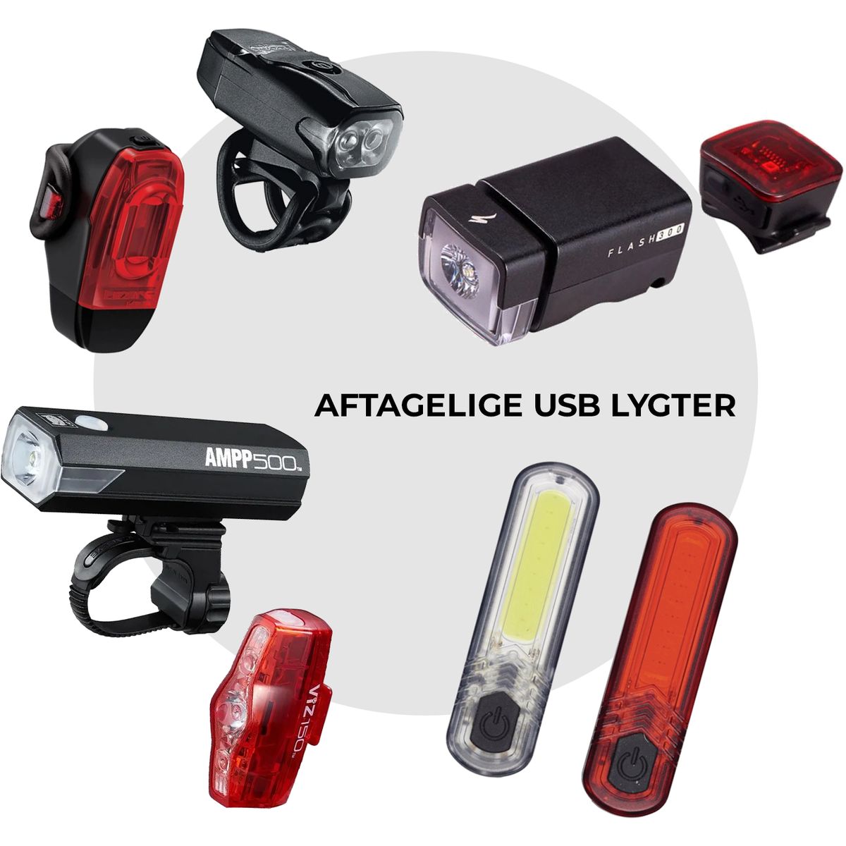 Aftagelige USB Cykellygter (Vi vælger for dig)