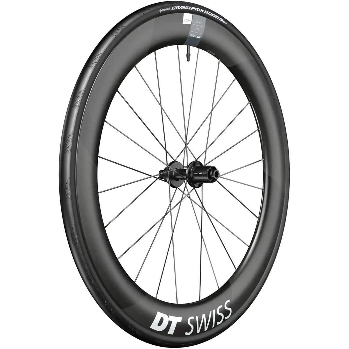 DT Swiss Wheel ARC 1400 Dicut 62 (Inkl. Dæk & Slange) 700c Rear - Shimano/SRAM