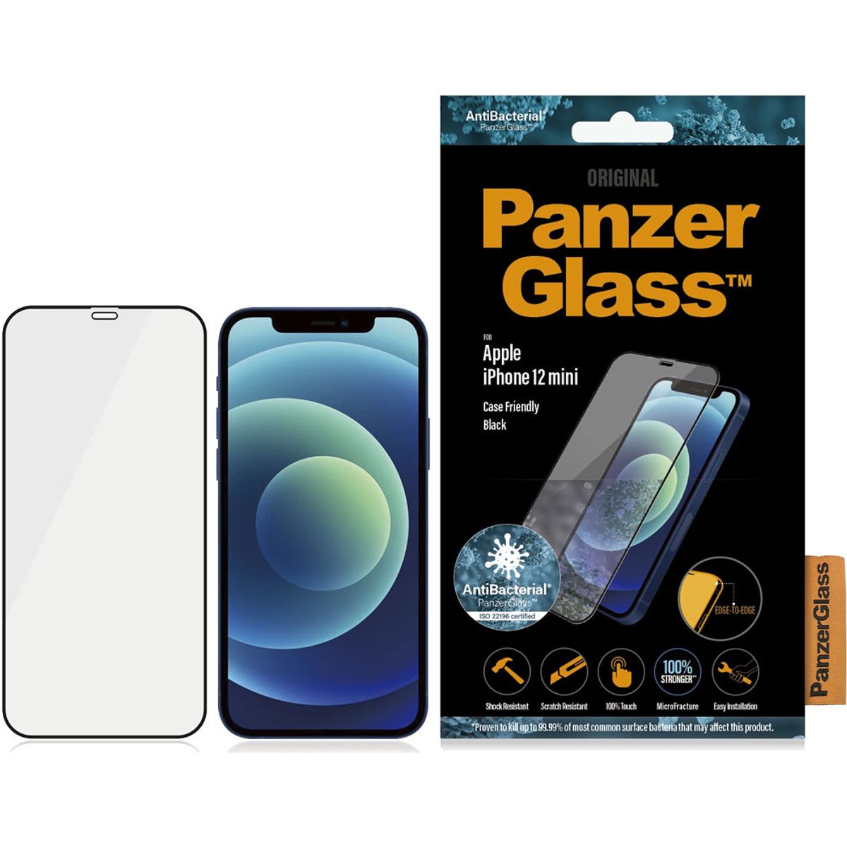 Panzerglass Apple iPhone 12 mini Case Friendly beskyttelselsglas