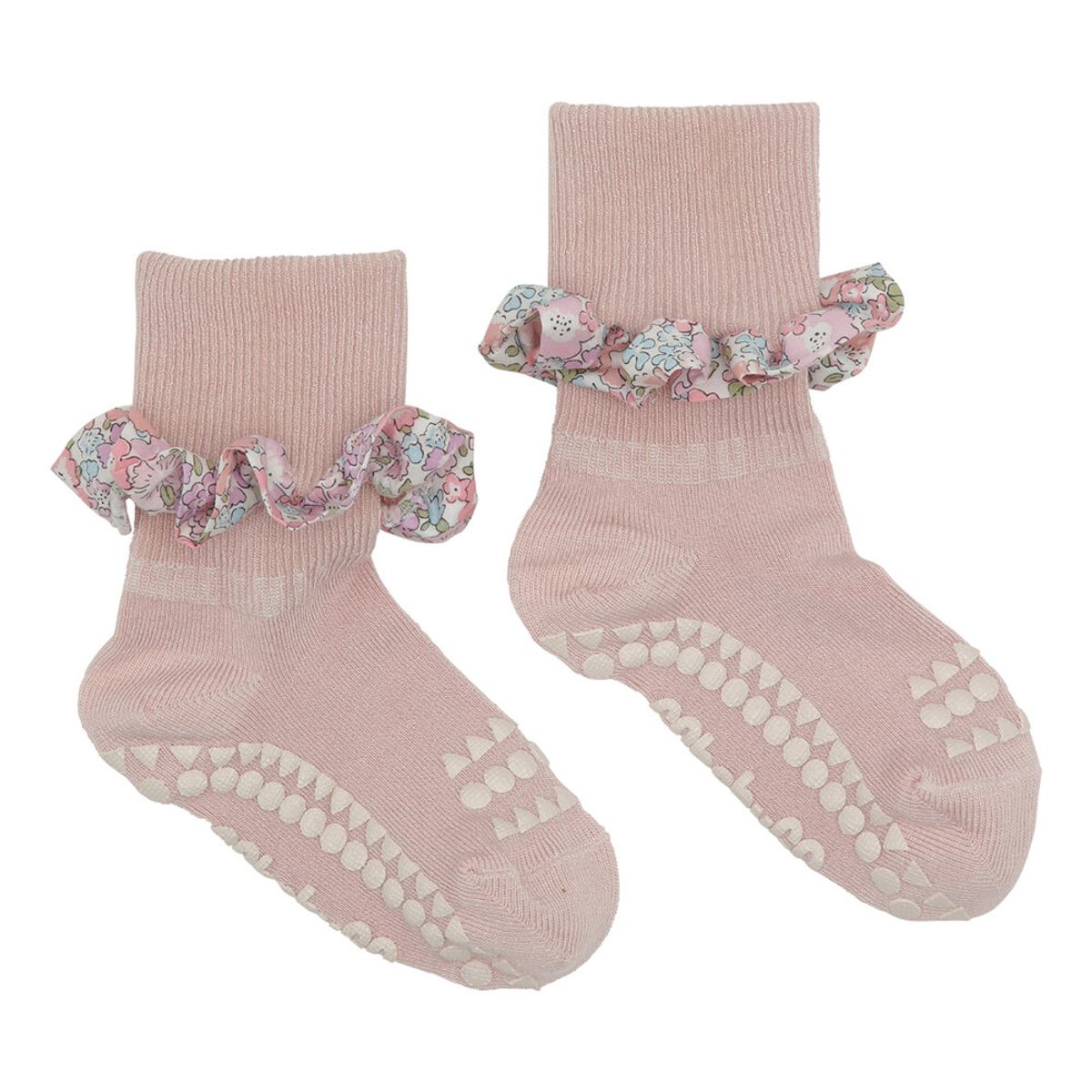 Skridsikre Strømper - Liberty - Soft Pink / Michelle pink - 3-4 ÅR