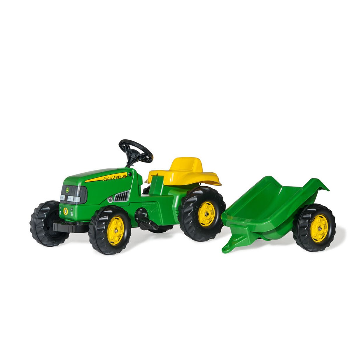 Rolly Kid traktor John Deere pedal traktor med trailer