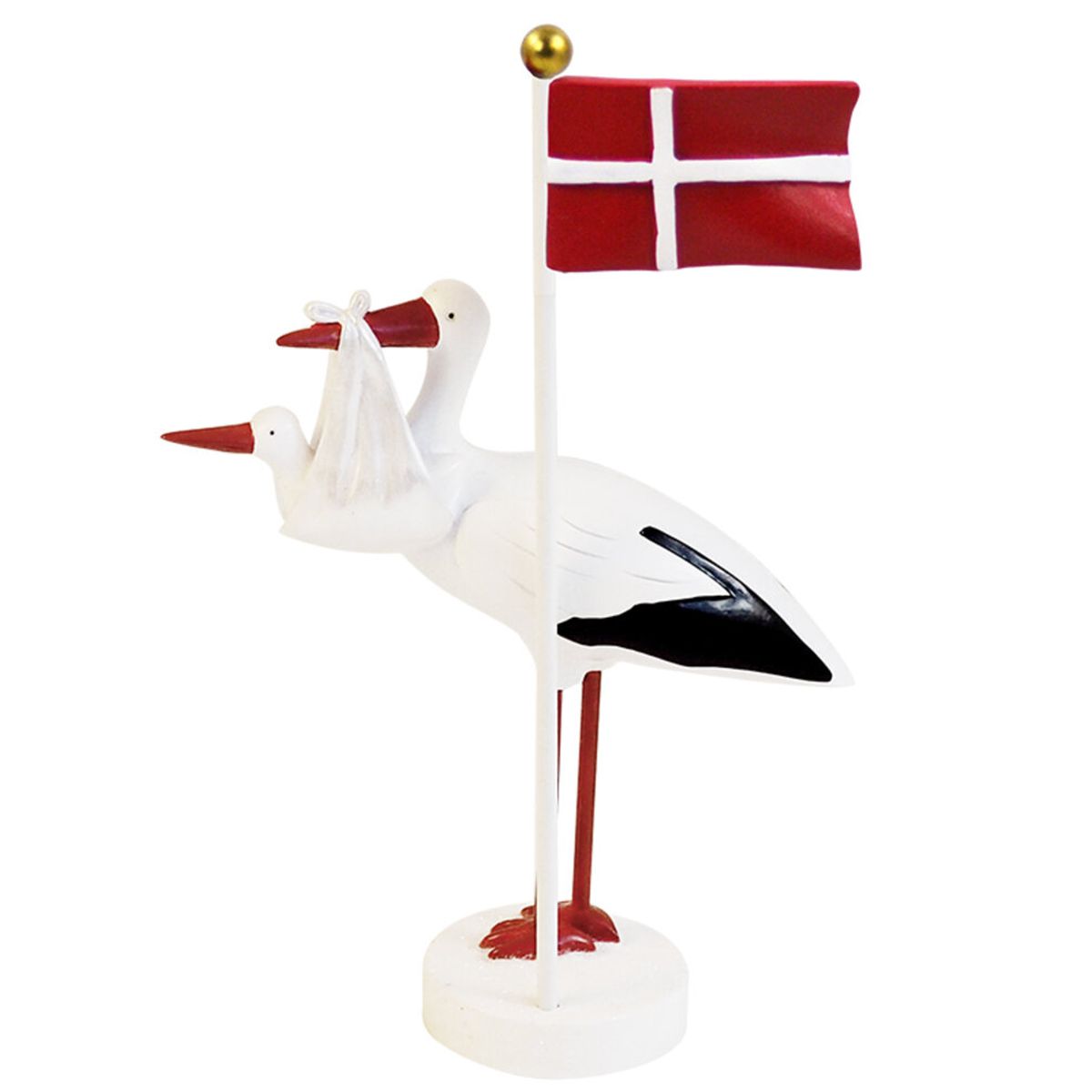 Bordpynt, flag med stork