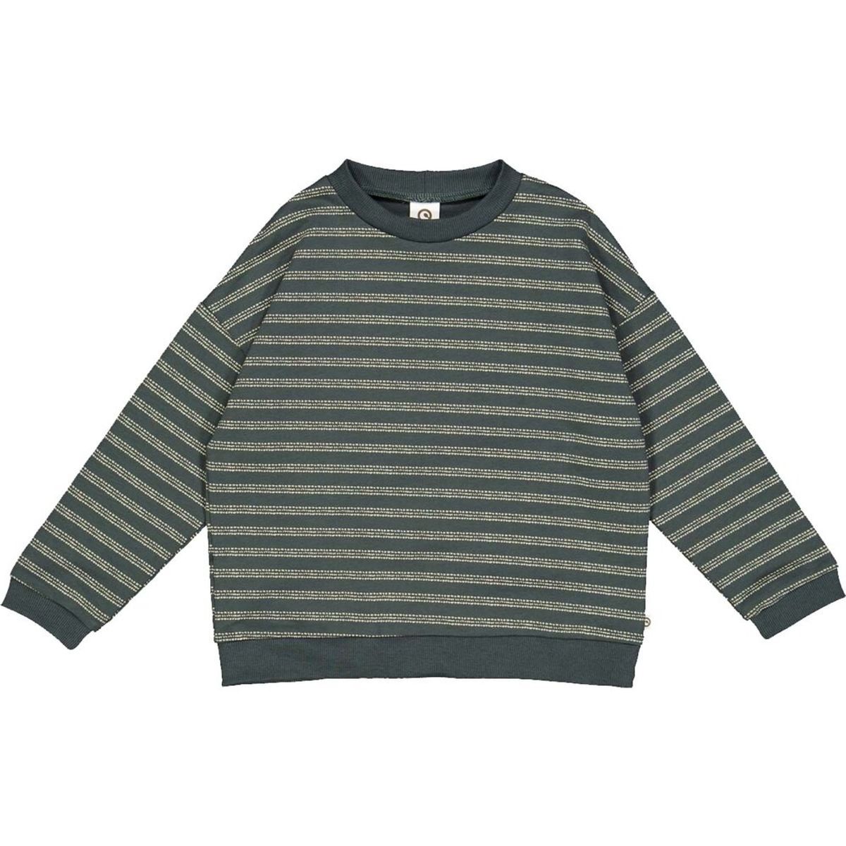 Stripe sweat trøje med striber - Balance green/ Poetry green - 116