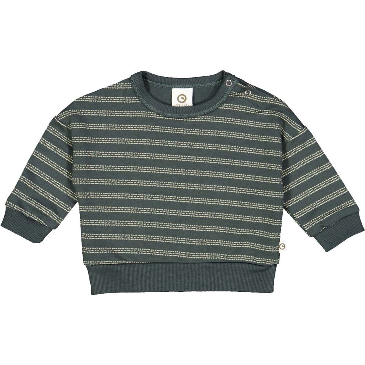 Stripe sweat trøje med striber - Balance green/ Poetry green - 98