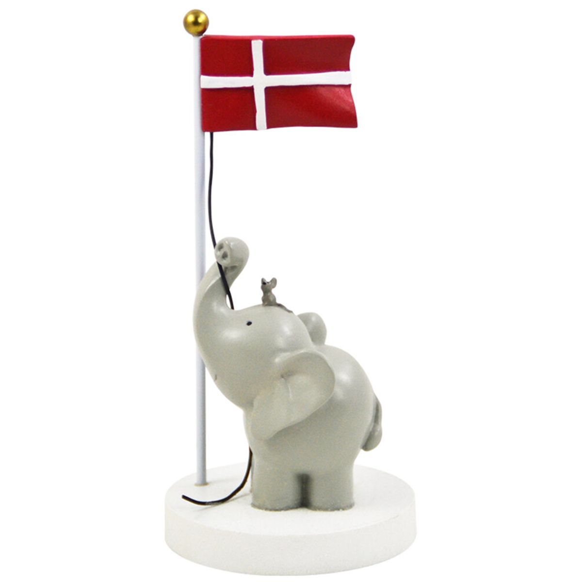 Bordpynt, flag med elefant og mus 13 cm