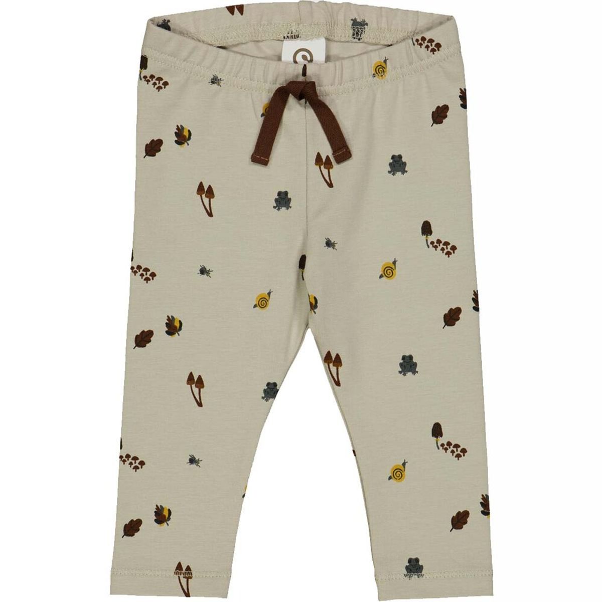 Forest leggings med skovprint - Soft green/ Mustard/ Bark - 86