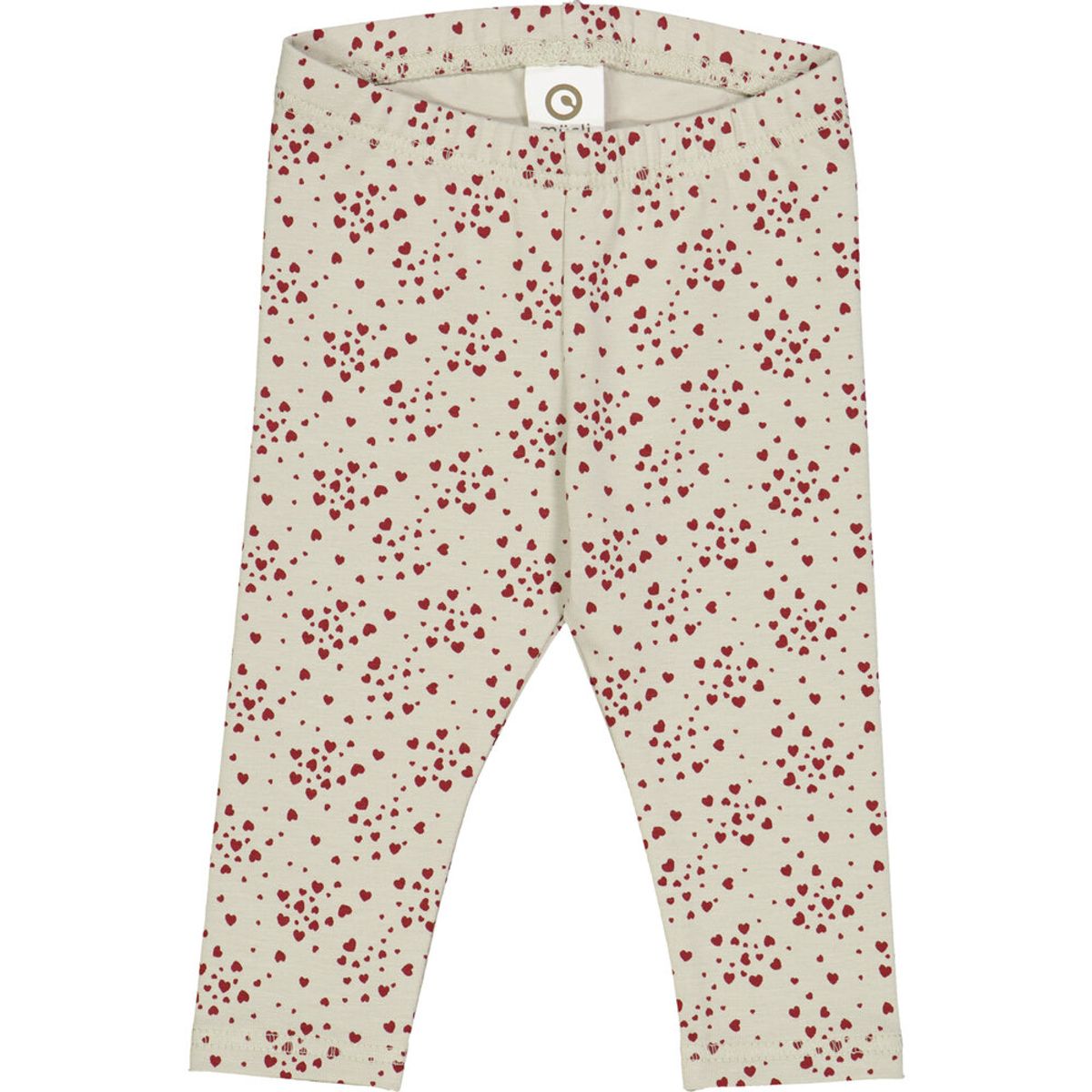 Love leggings med hjerte print - Soft green/ Cabernet - 92