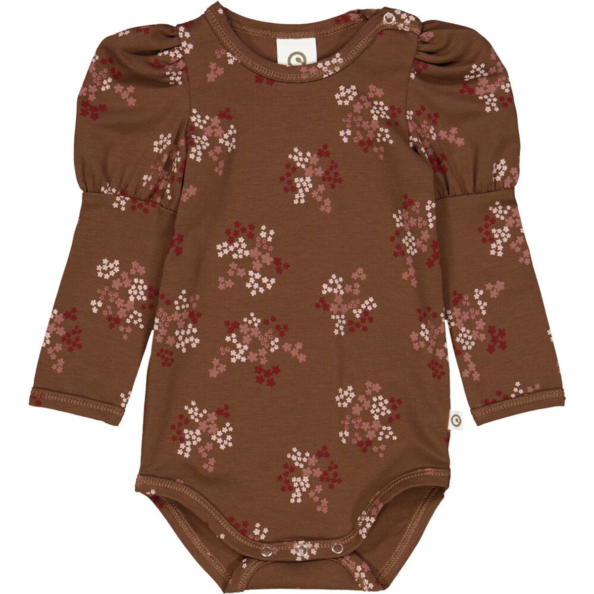 Flora pufærme body med blomsterprint - Bark/ Cabernet/ Nightingale - 62