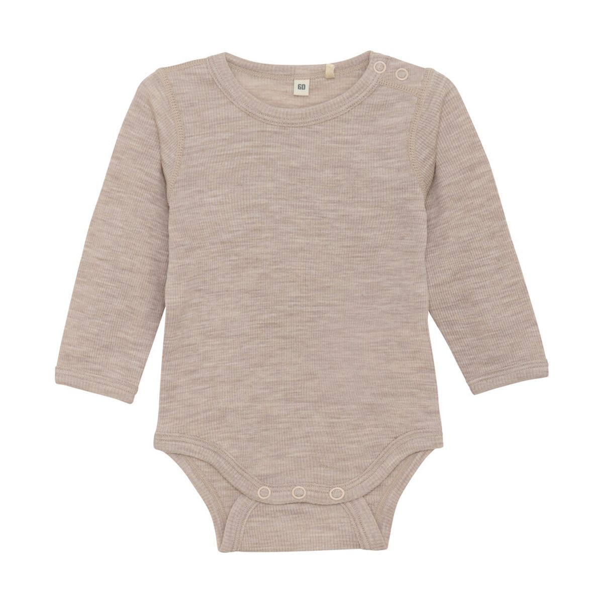 Uld body langærmet - Simply Taupe - 80