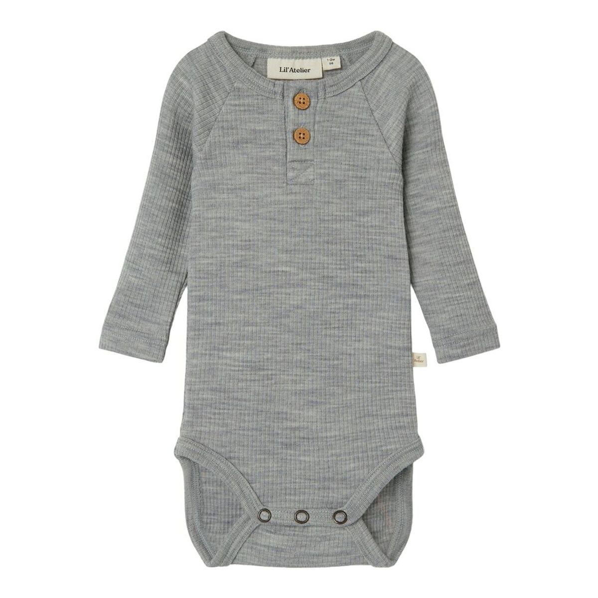 Nava langærmet uld body - GREY MEL - 86