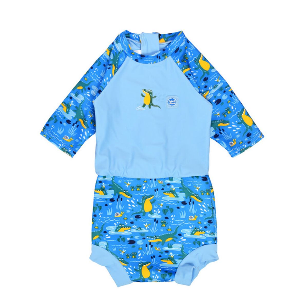 Happy nappy sunsuit - Crocodile swamp blue - 12-24 MDR.