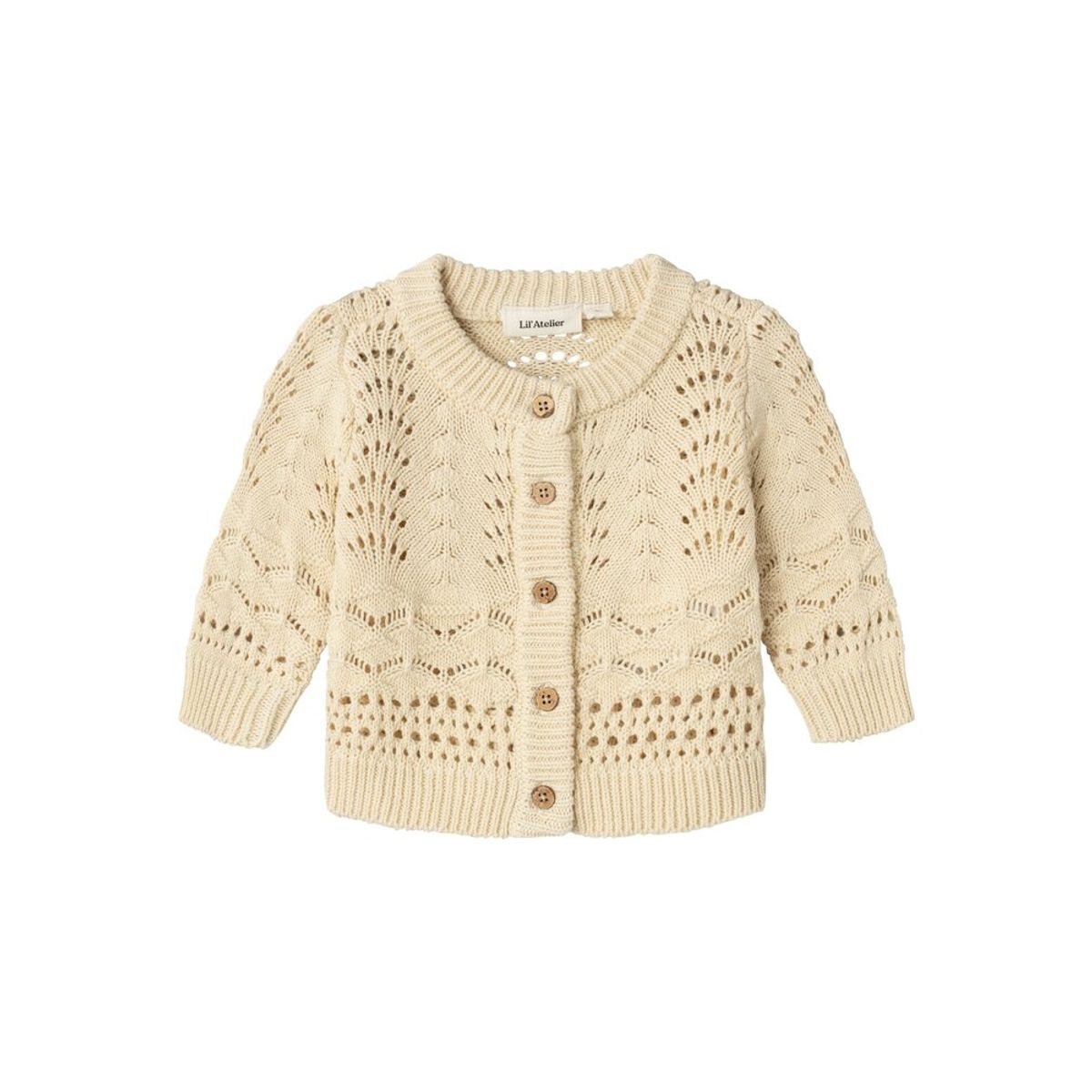 Lale langærmet strikket cardigan - BLEACHED SAND - 68