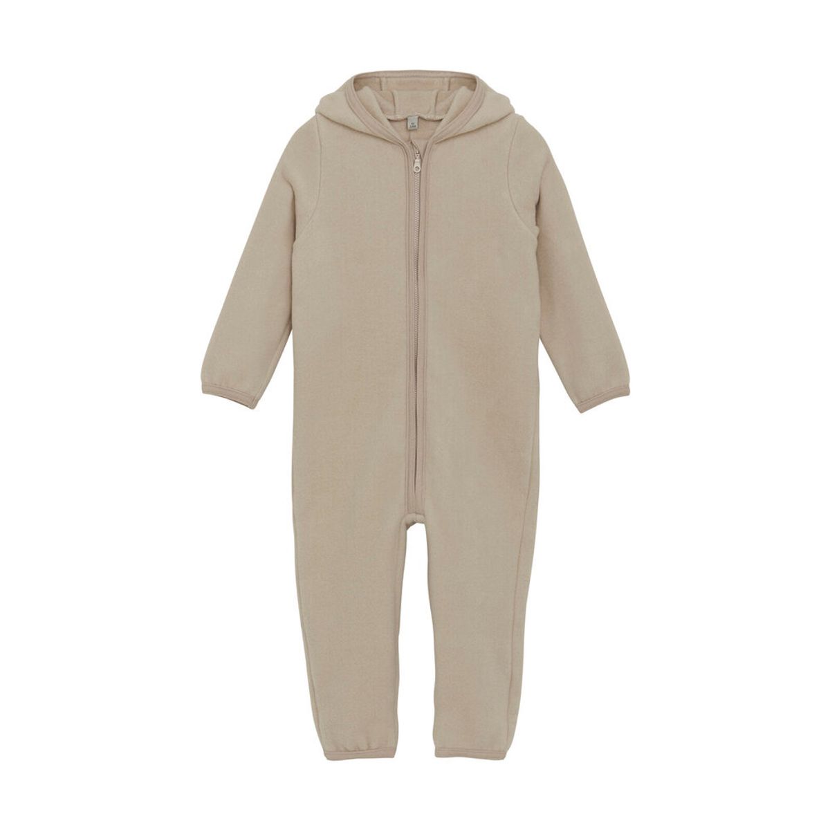 Køredragt m. ører Uld Fleece - Camel Melange - 80