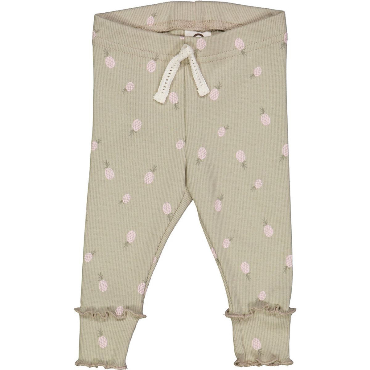 Pineapple rib leggings med flæser - Soft green/ Poetry green/ Mary - 62