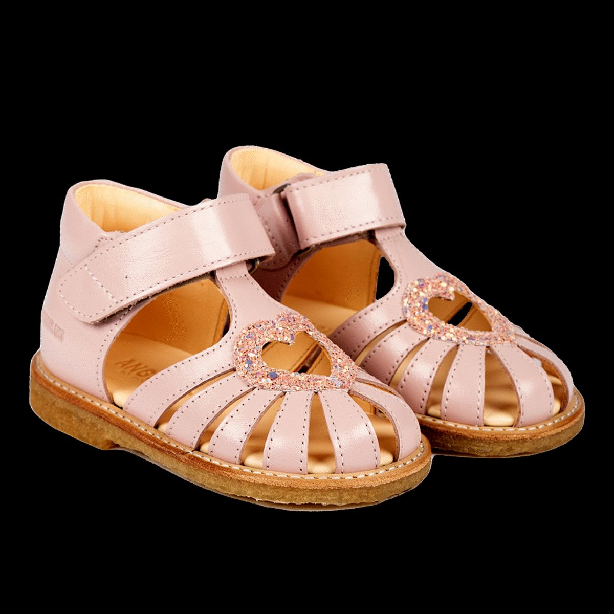 Hjertesandal med glitter - Pale Rose/Rose Glitter - 24