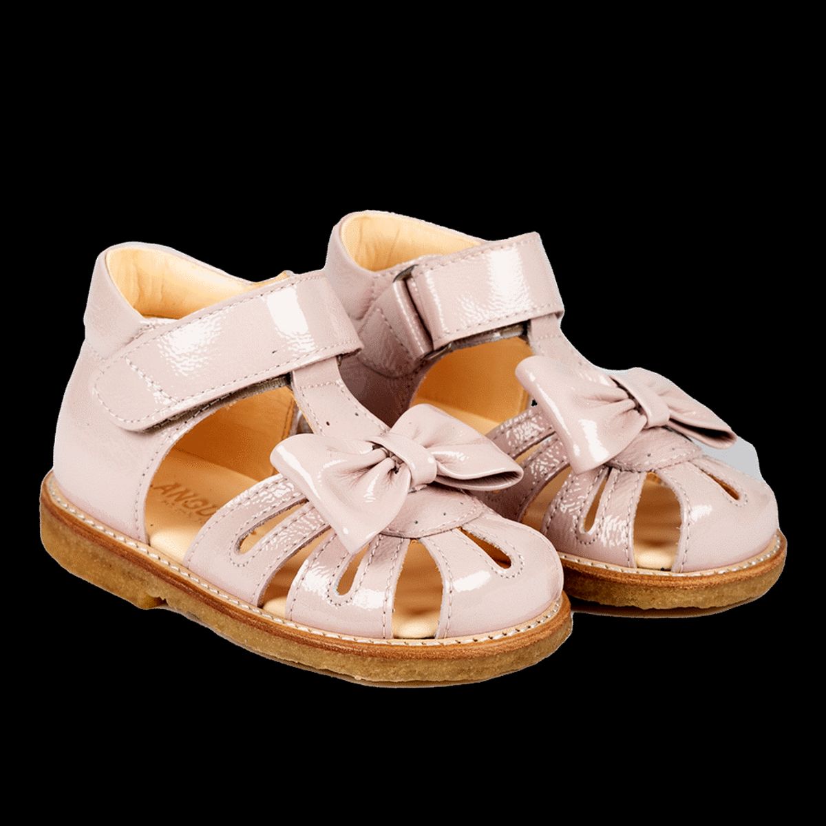 Begynder sandal med sløjfe og velcro lukning - Pale Rose - 21