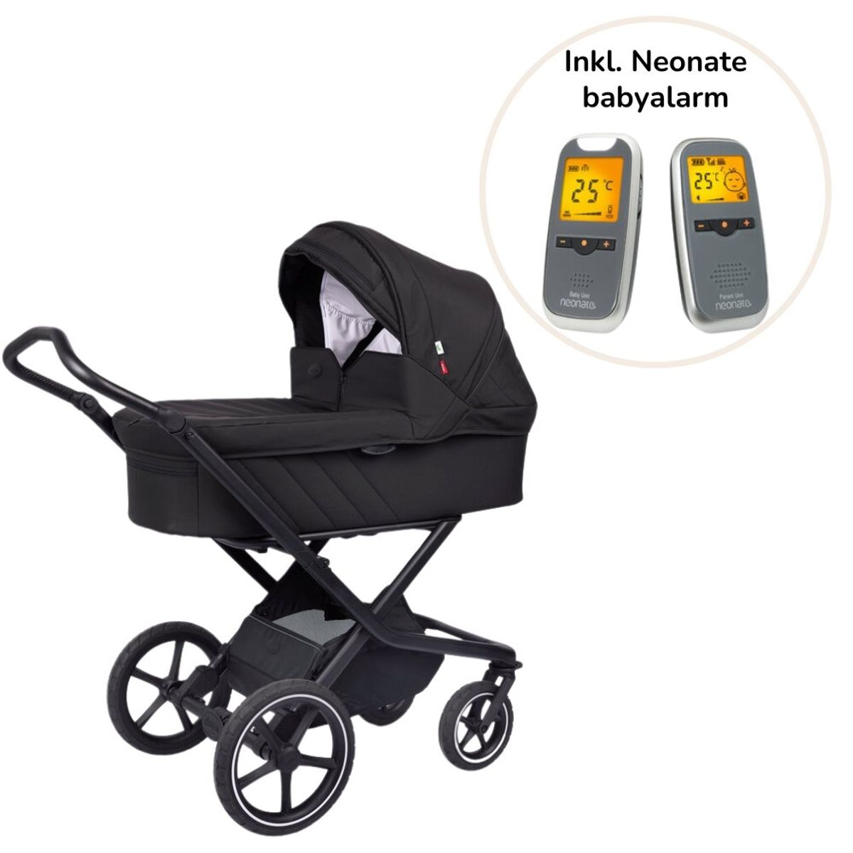 Vida 2 barnevogn - black inkl. Neonate BC-5700D