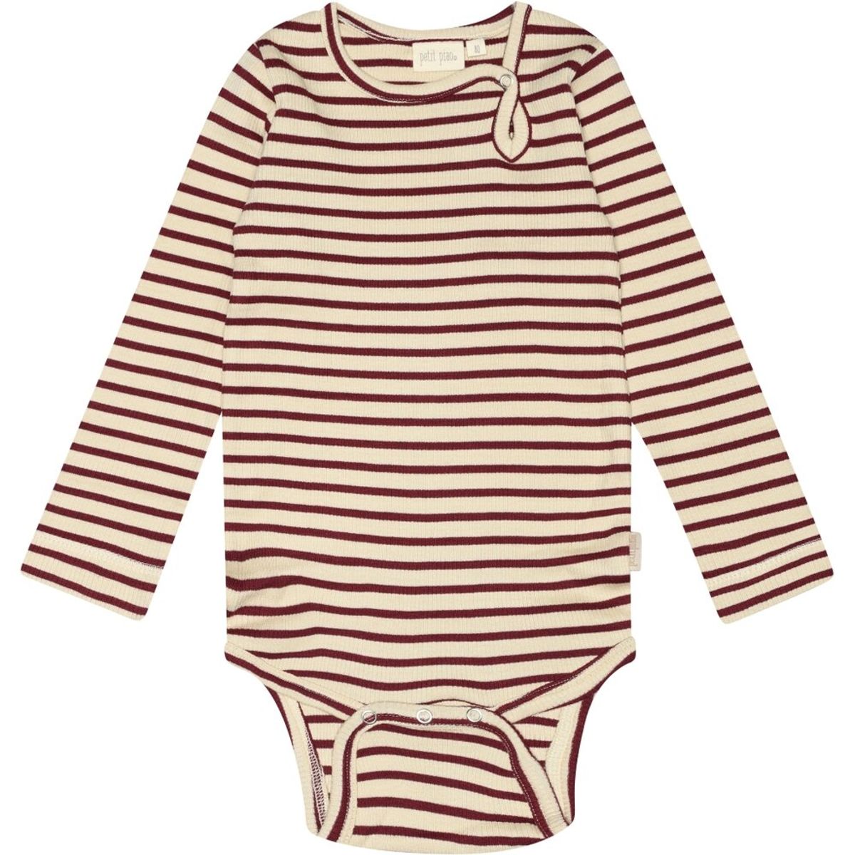 Body langærmet - Dark cherry/dark off white - 92