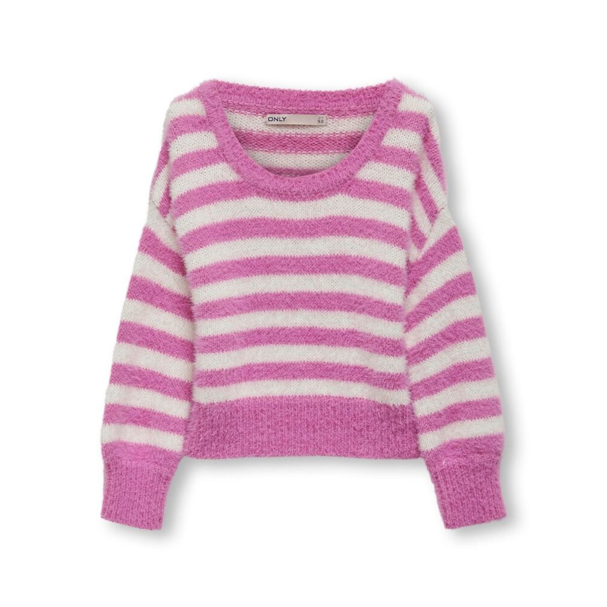 Newpiumo langærmet pullover - SUPER PINK - 122