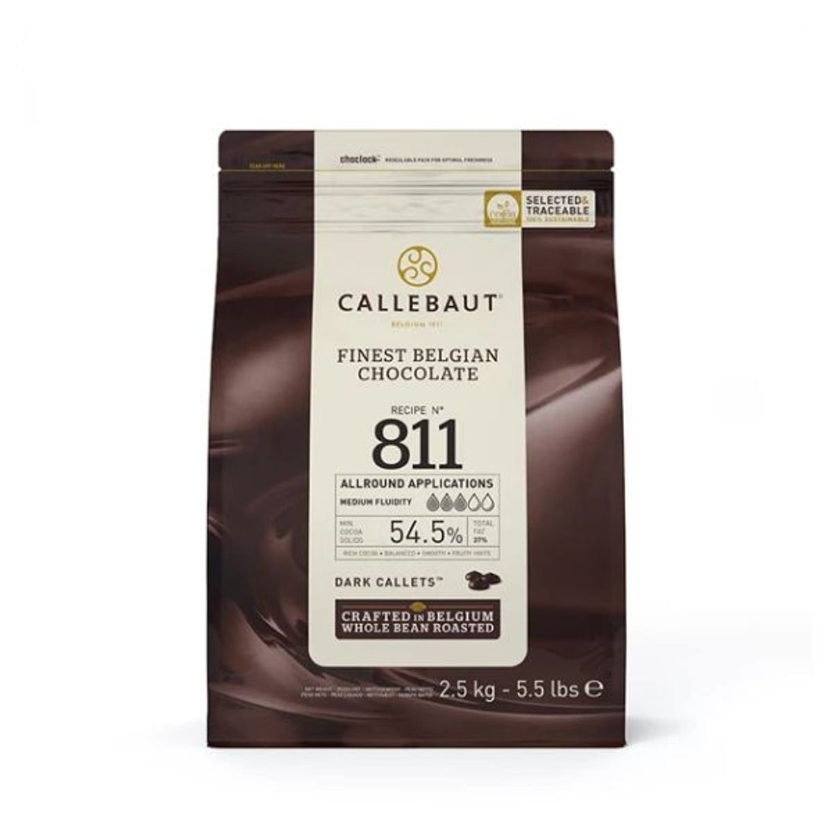 Mørke Chokoladeovertræksknapper 54,5% Barry Callebaut 2,5kg