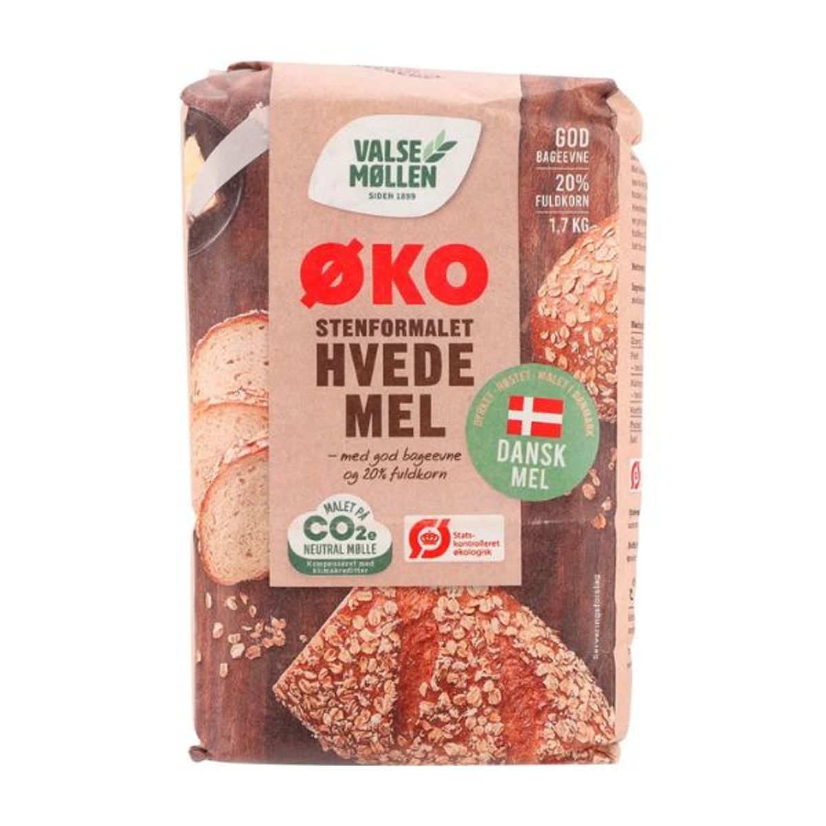 Hvedemel Stenformalet Øko Valsemøllen 1,7kg