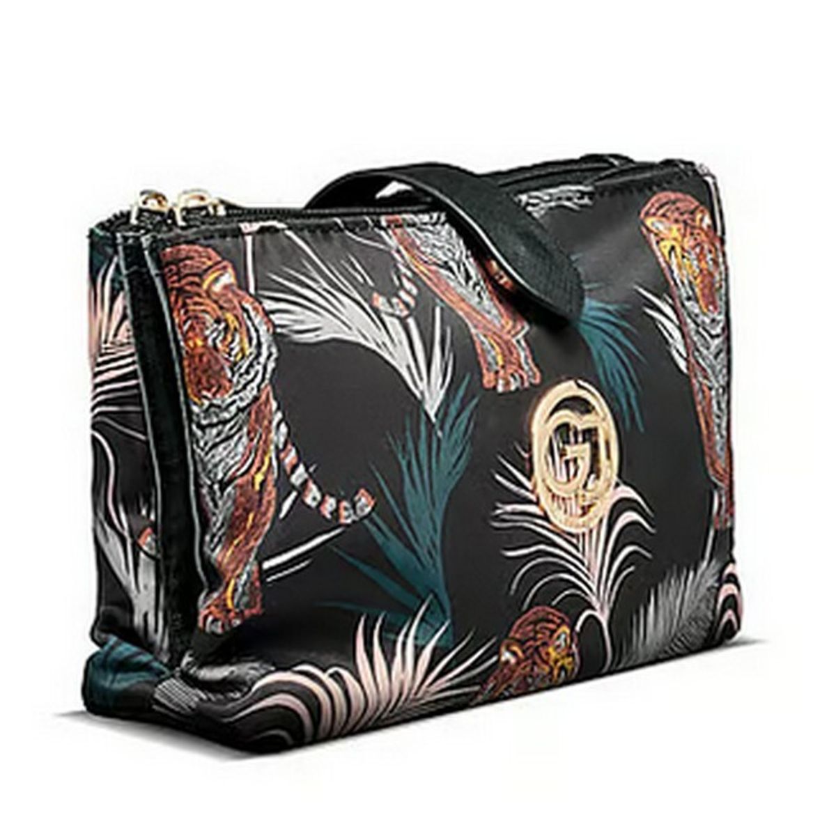 Gillian Jones - Makeup Pung Sort Tigre & Palme Print