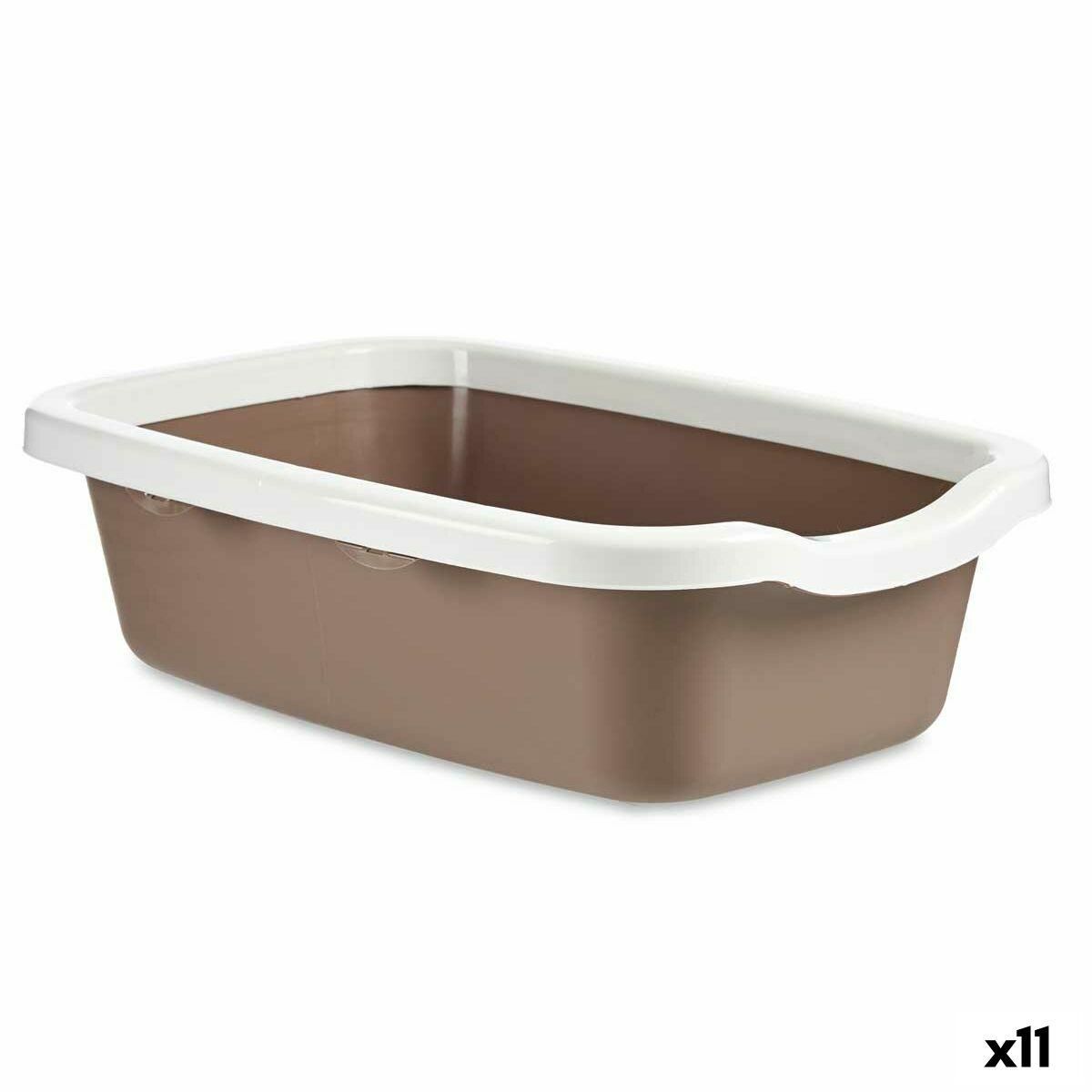 Kattebakke Hvid Beige Plastik 38 x 16 x 58,5 cm (11 Enheder)