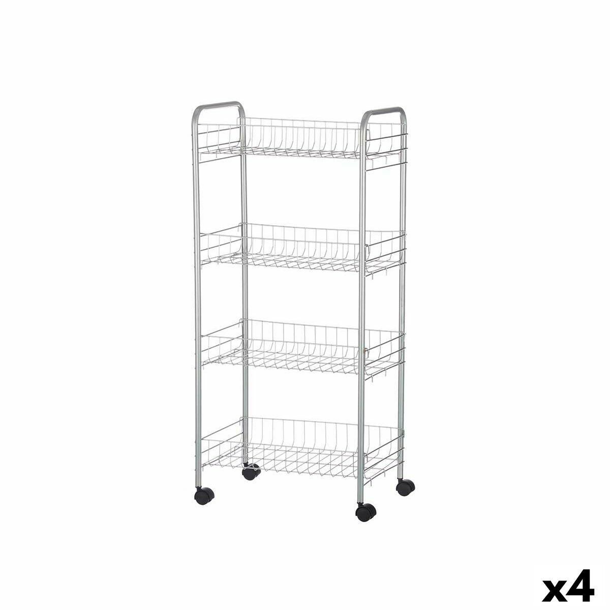 Rullebord Sølvfarvet Metal Plastik 37 x 27 x 82,5 cm (4 enheder)