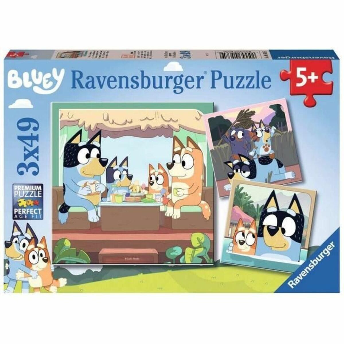 Sæt med 3 Puslespil Bluey Ravensburger 05685 147 Dele