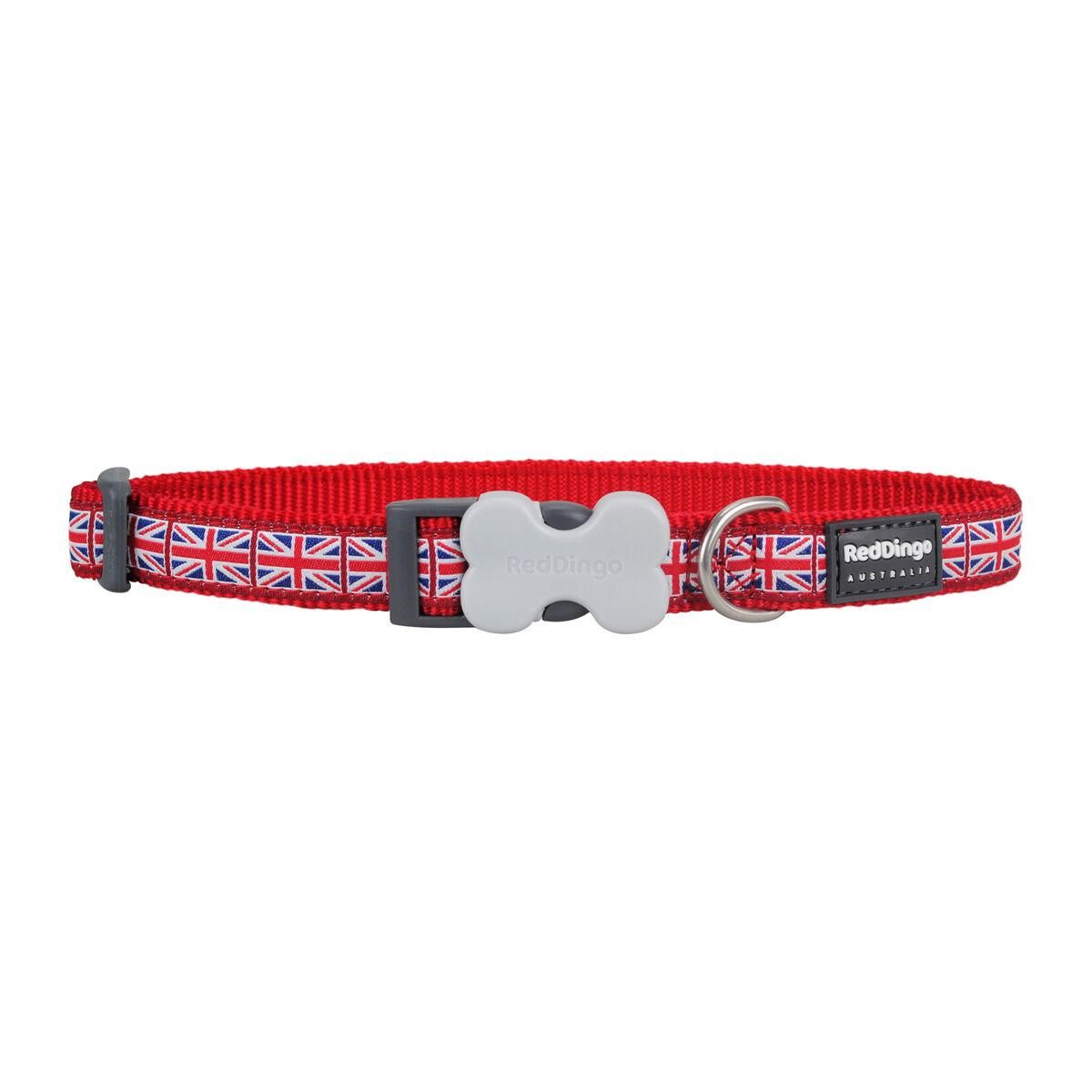 Hundehalsbånd Red Dingo Union Jack 20-32 cm Rød