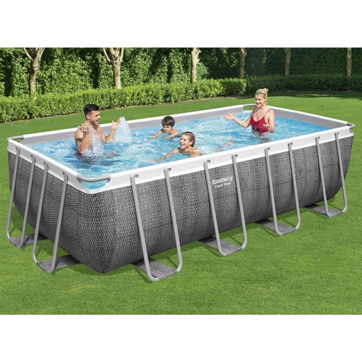 Power Steel swimmingpool 488x244x122 cm rektangulær