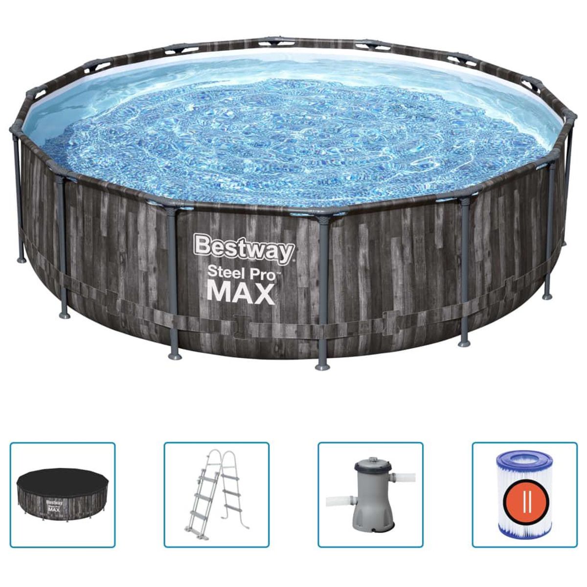 Steel Pro MAX swimmingpoolsæt 427x107 cm rund