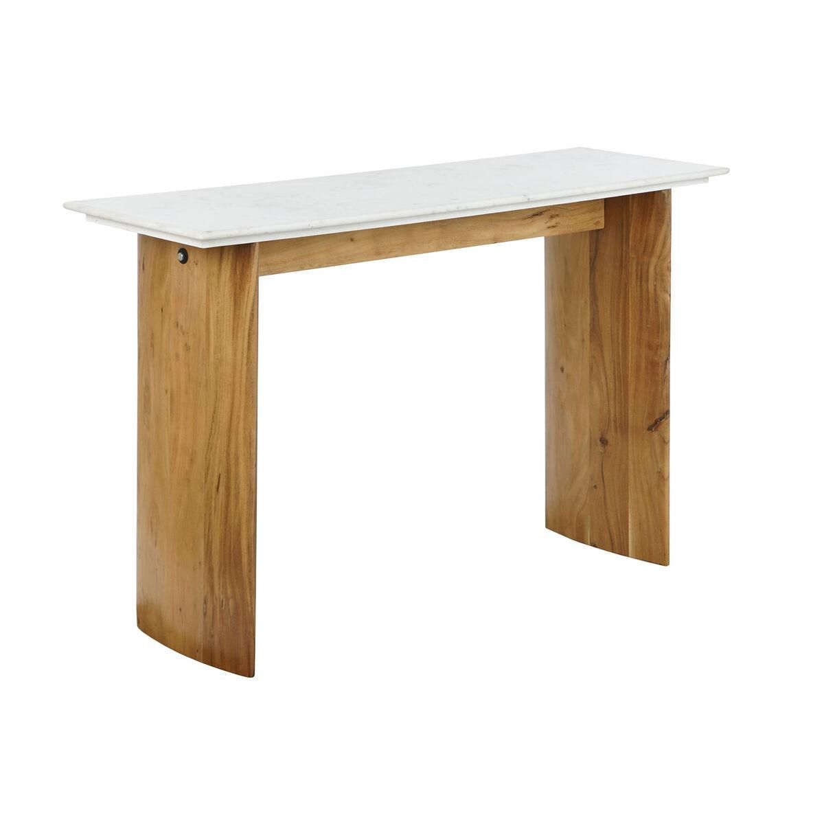 Console Home ESPRIT Hvid Brun Marmor Mangotræ 120 x 38 x 77 cm