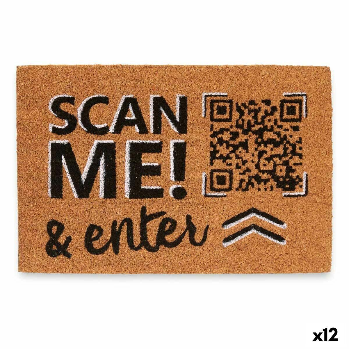 Dørmåtte Scan Me! Natur 60 x 1 x 40 cm (12 enheder)