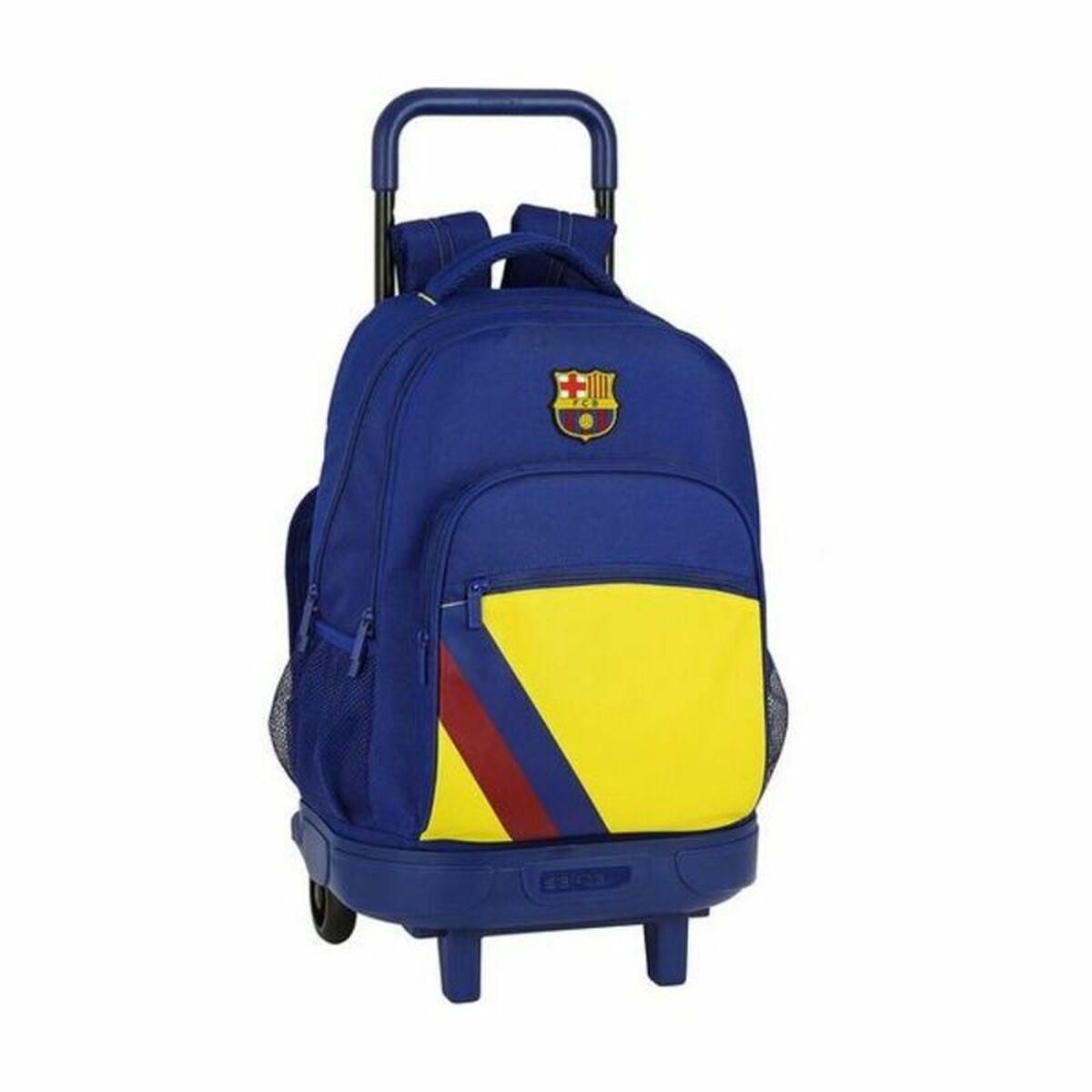 Skolerygsæk med Hjul Compact F.C. Barcelona 612025918 Blå (33 x 45 x 22 cm)