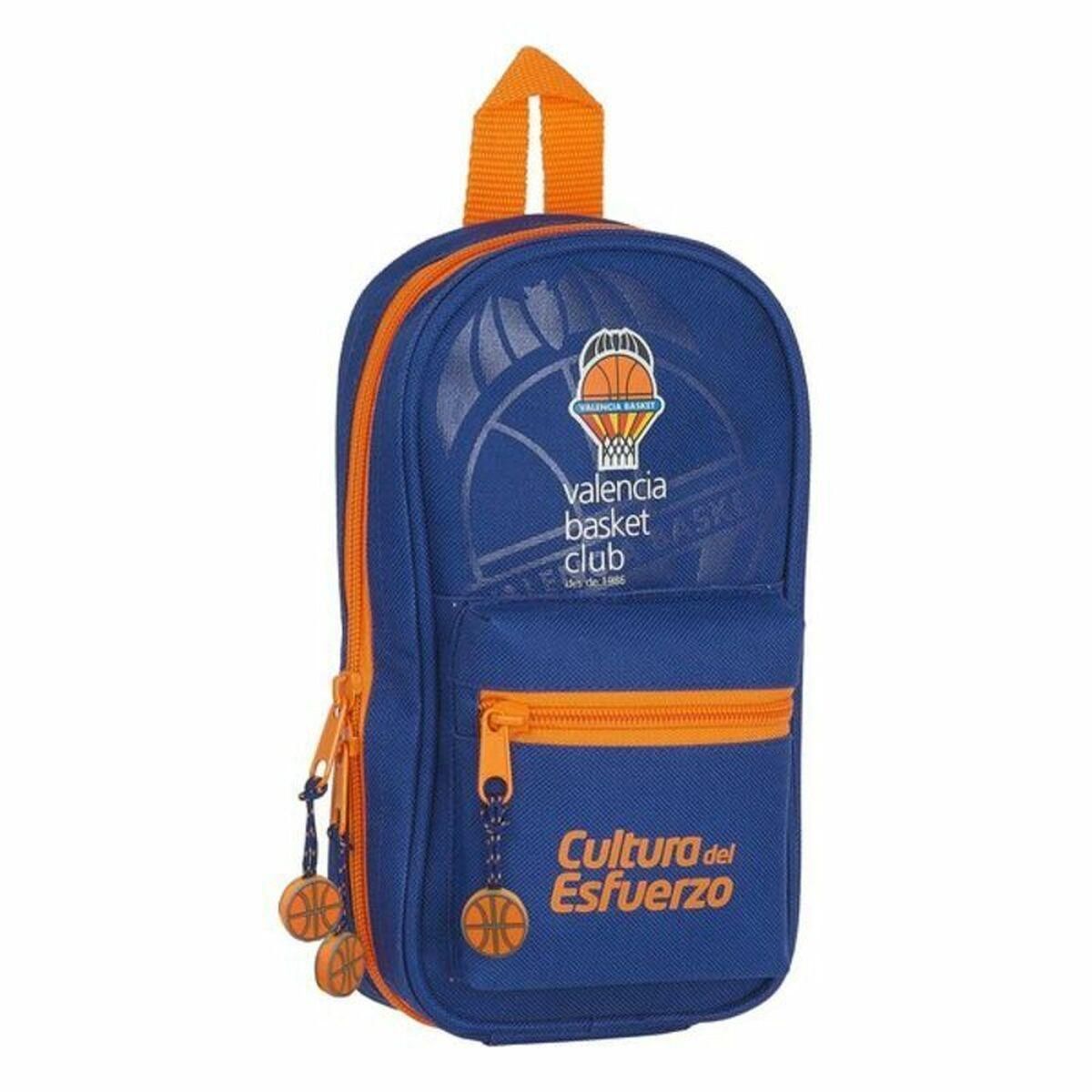 Penalhus rygsæk Valencia Basket M747 Blå Orange 12 x 23 x 5 cm (33 Dele)