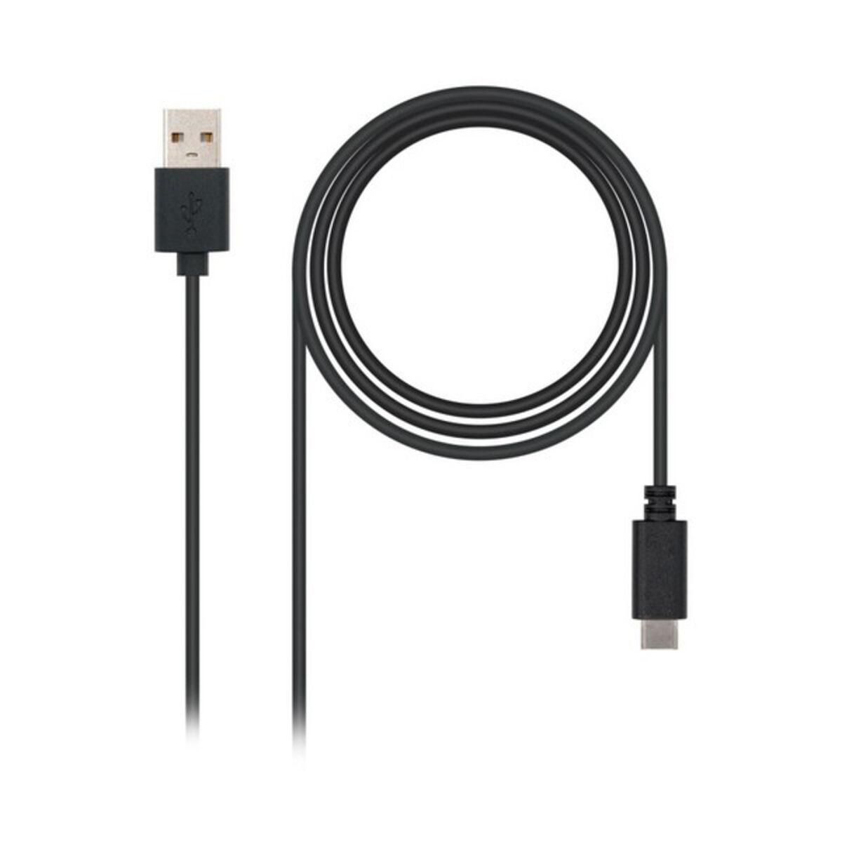 USB A til USB C-kabel NANOCABLE 10.01.210 Sort 2 m