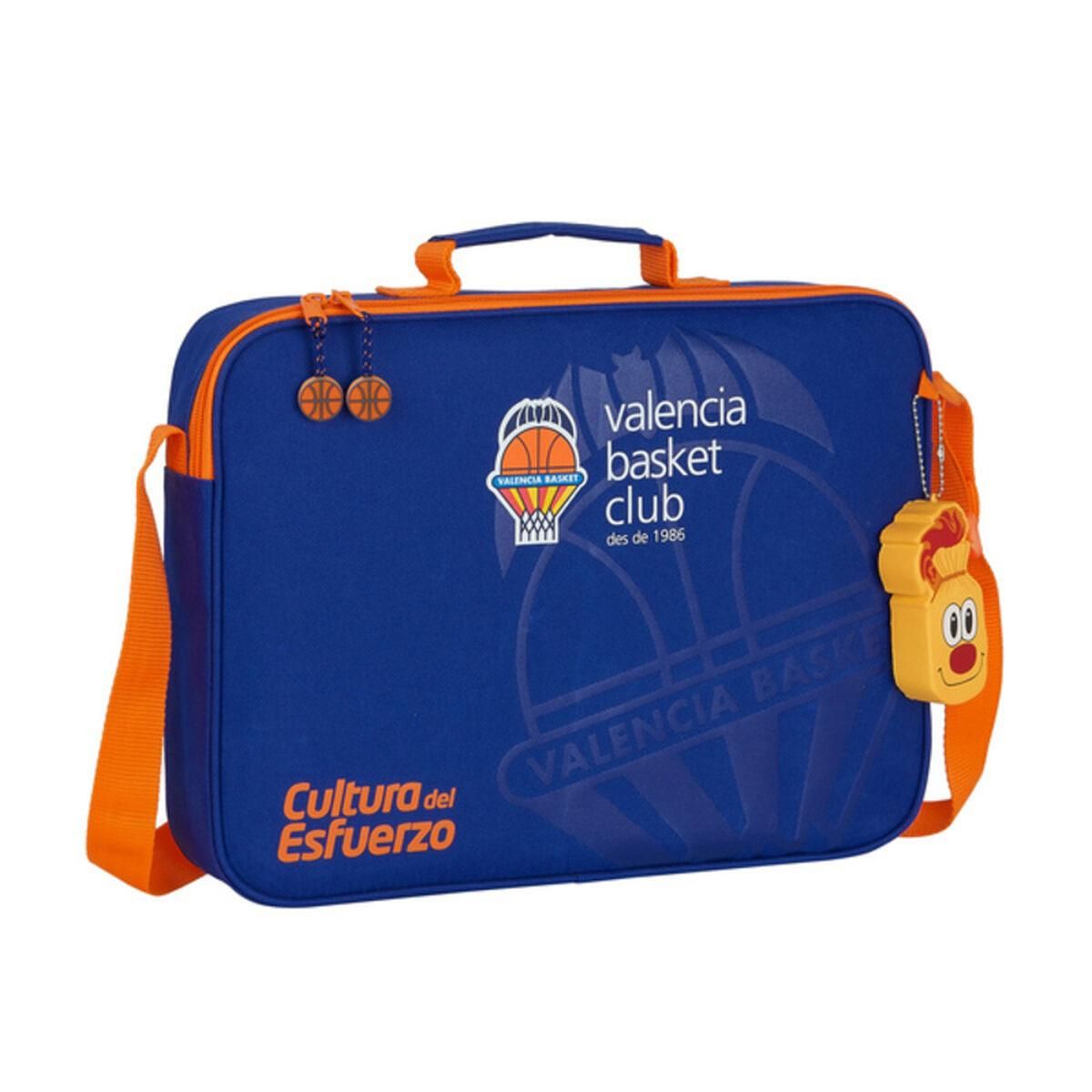 Skole skoletaske Valencia Basket Blå Orange (38 x 28 x 6 cm)