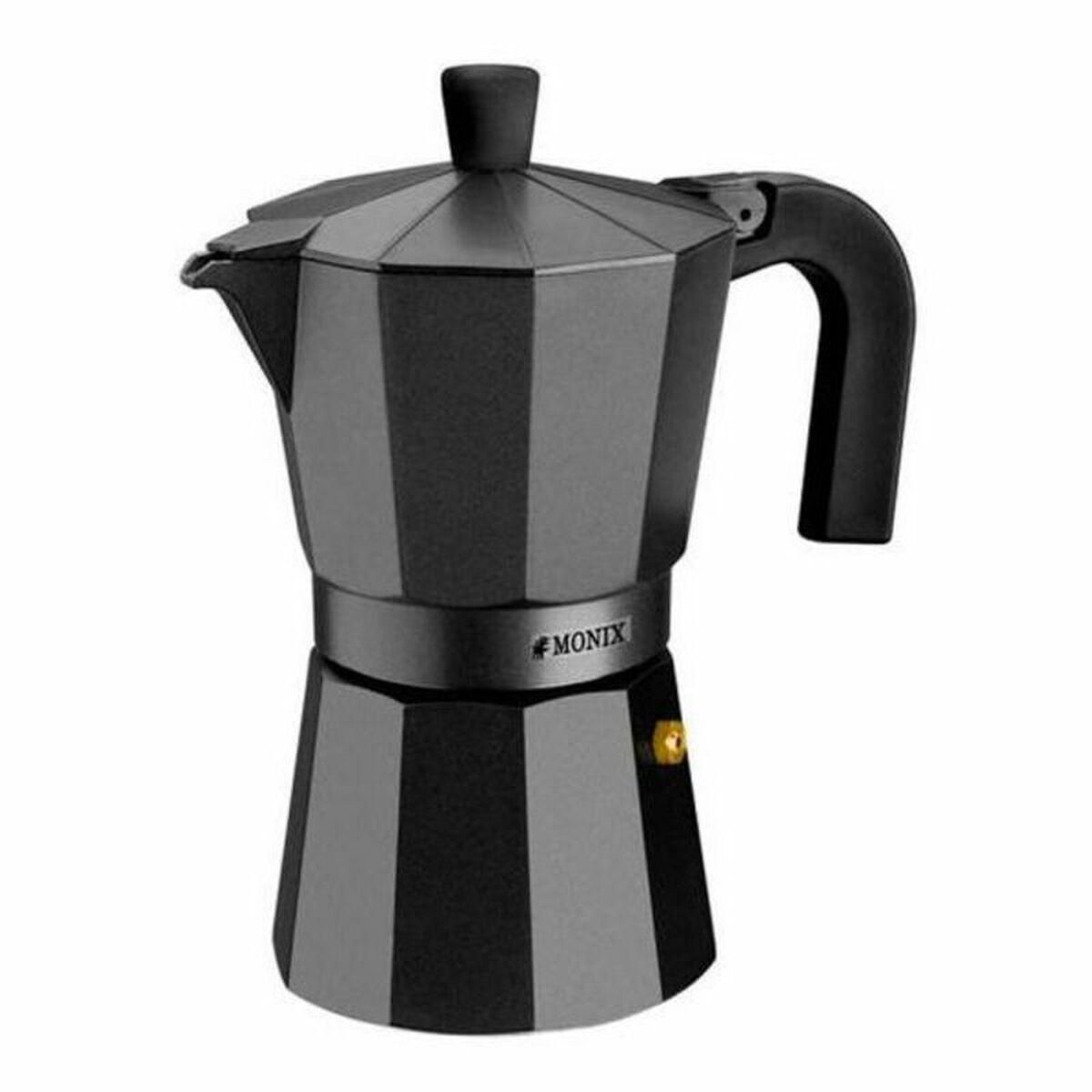 Italiensk Kaffekande Monix Braisogona_M640003 Sort Aluminium 3 Skodelice