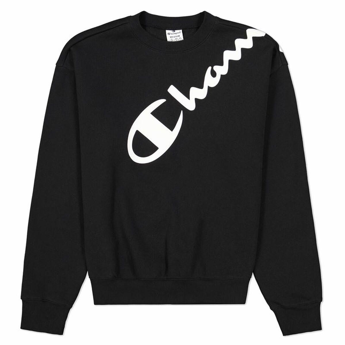 Sweaters uden Hætte til Kvinder Champion Diagonal Logo Sort XS