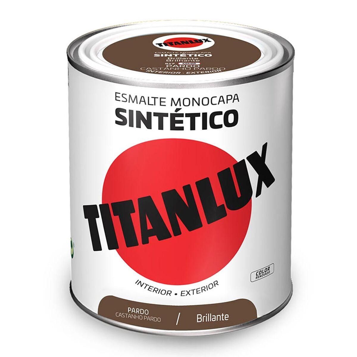 Syntetisk emalje Titanlux 5808942 Skinnende Brun 750 ml