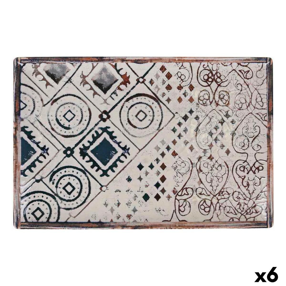 Fad La Mediterránea Grecia Porcelæn Rektangulær 30 x 20 x 2,5 cm (6 enheder)