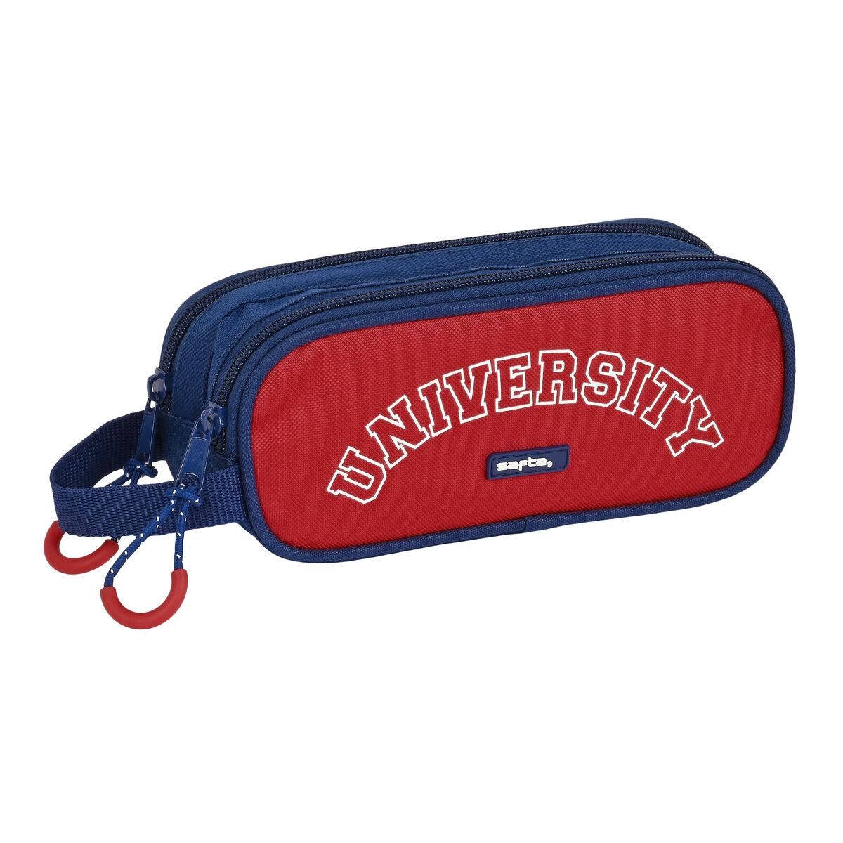 Dobbelt carry-all Safta University Rød Marineblå (21 x 8 x 6 cm)