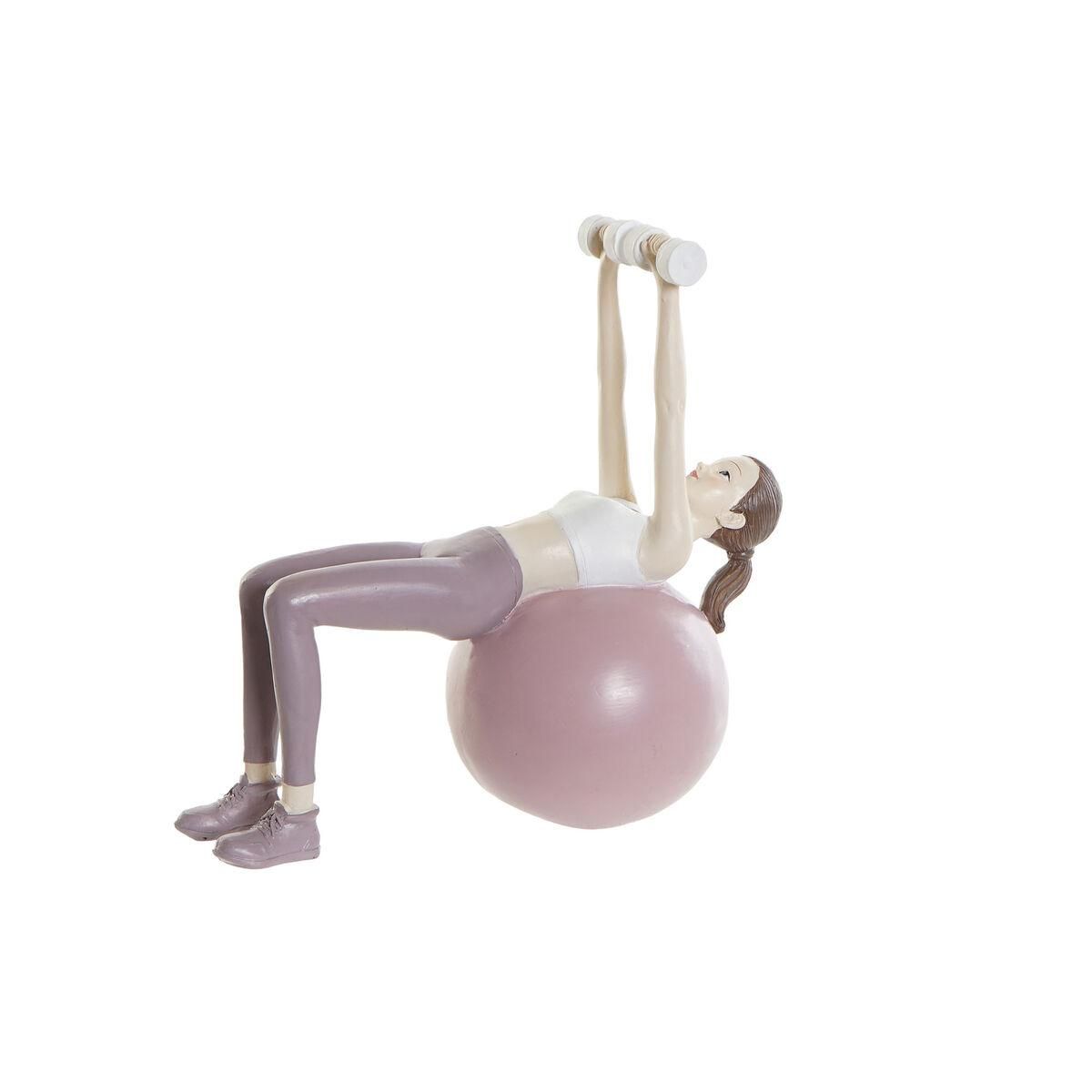 Dekorativ figur Pink Yoga Scandi 18,5 x 8 x 17,5 cm