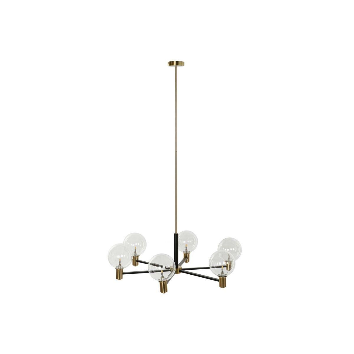 Loftslampe 83 x 83 x 128 cm Krystal Sort Gylden Metal 9 W