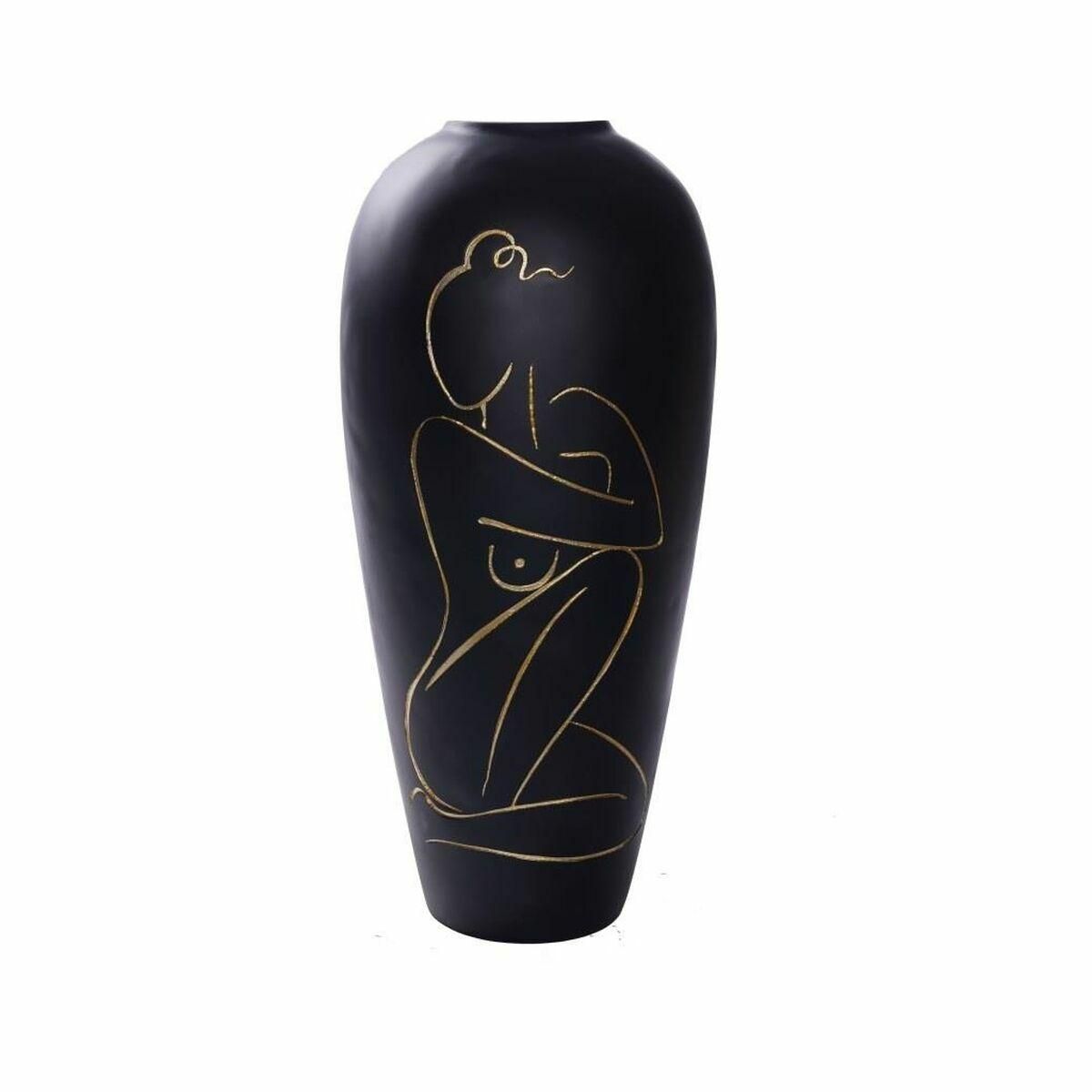 Vase Dame Sort Harpiks Moderne (34 x 34 x 73,5 cm)