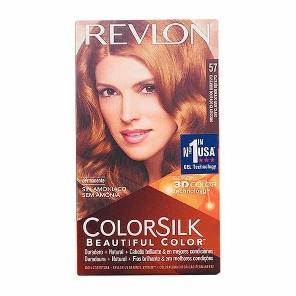 Farve uden Ammoniak Colorsilk Revlon I0021837 Gylden Kastanje Meget Lys (1 enheder)