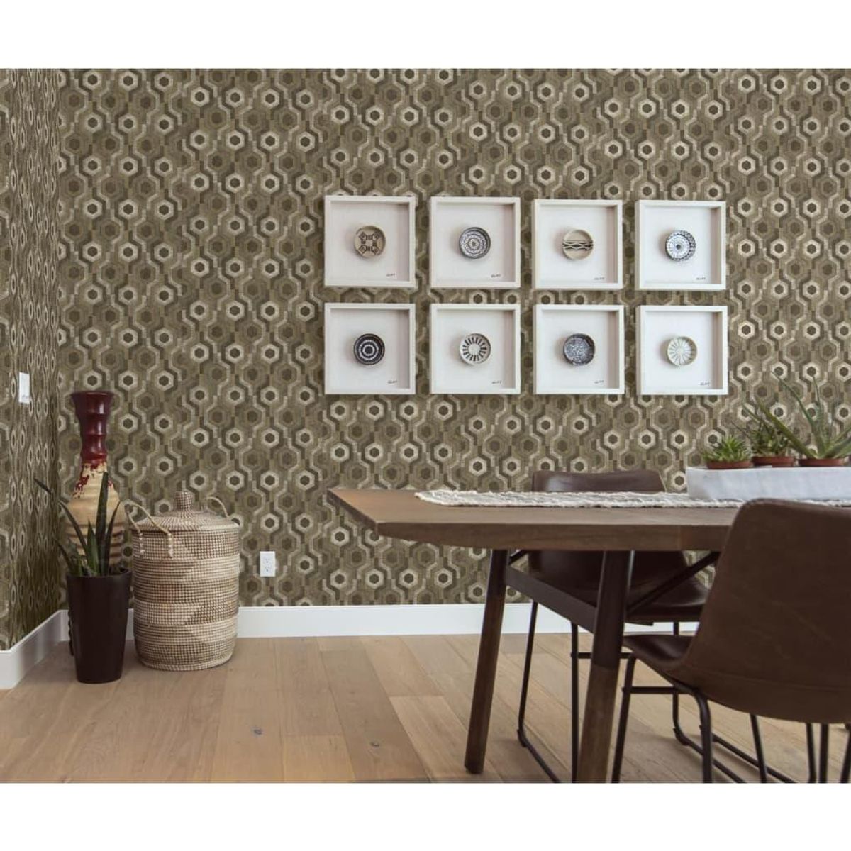 DUTCH WALLCOVERINGS tapet Galactic brun og hvid