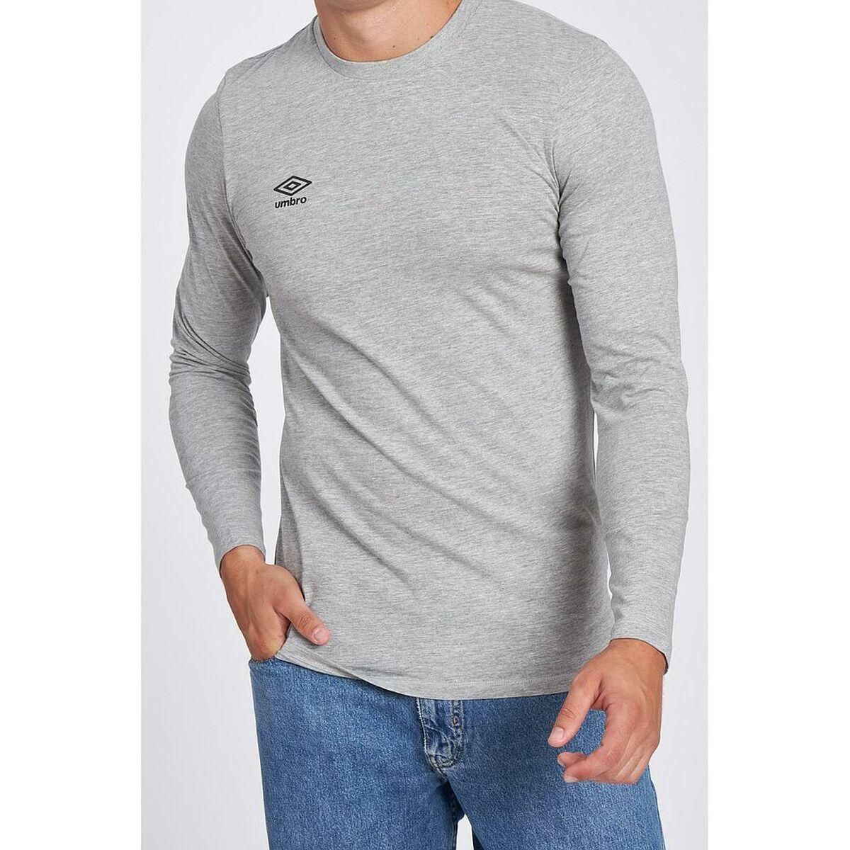 Langærmet T-shirt til Mænd Umbro SMALL LOGO LS TEE 65775U B43 Grå M