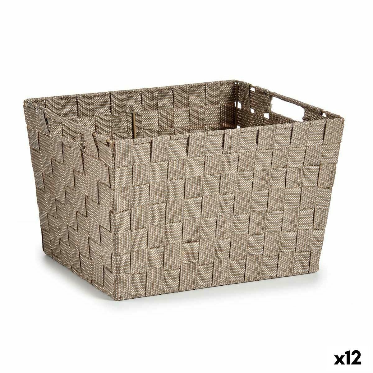 Vasketøjskurv Beige Klæde 10 L 25 x 20 x 35,5 cm (12 enheder)